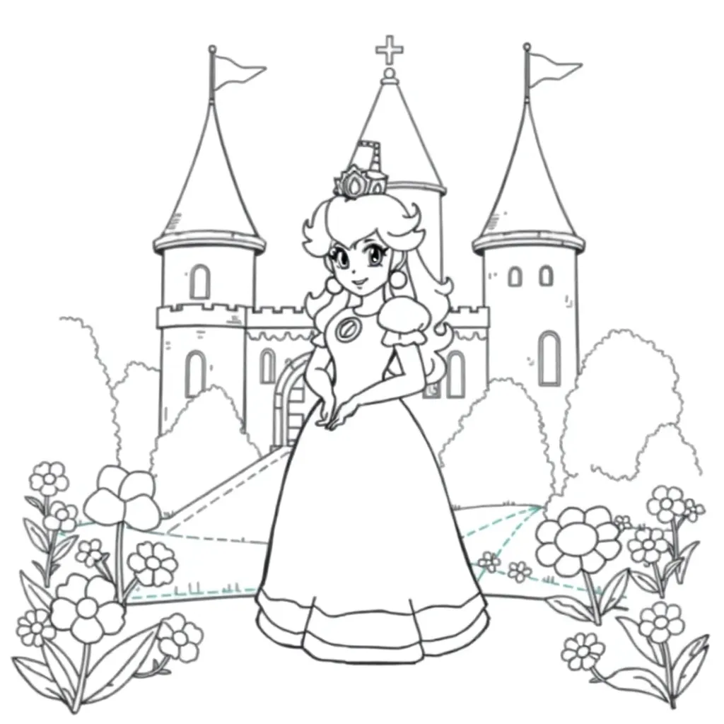 Princess Peach coloring page