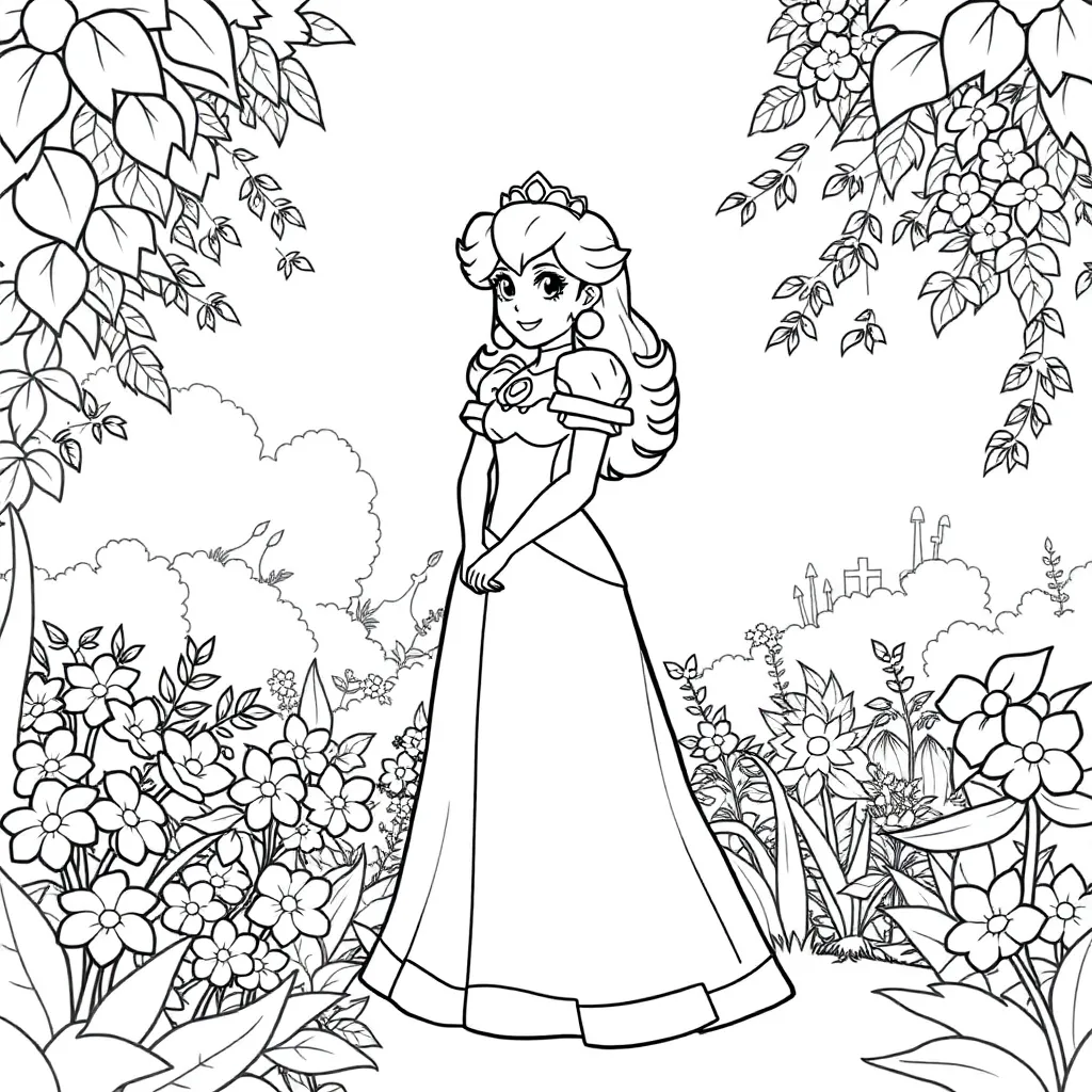 Princess Peach coloring page