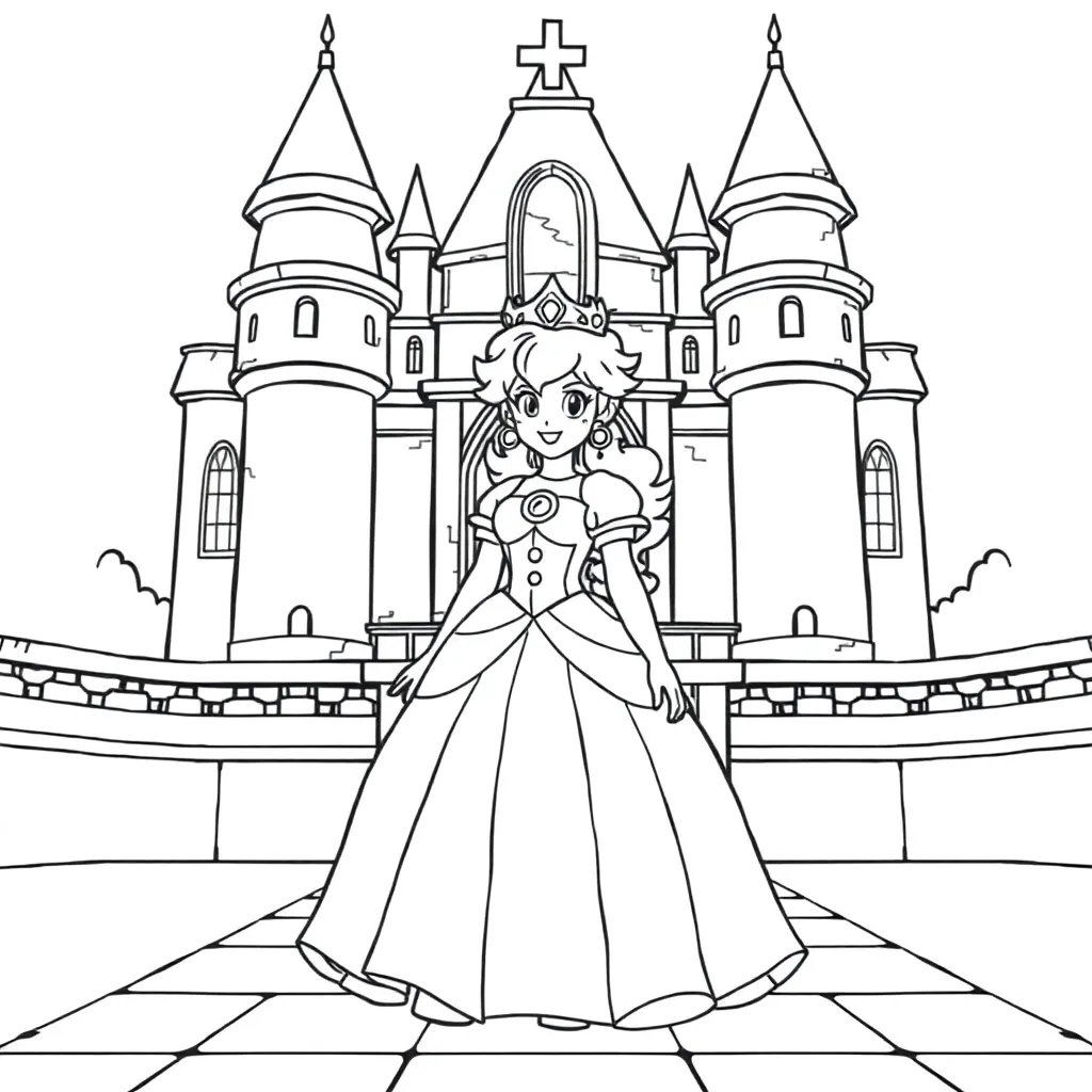 Princess Peach coloring page