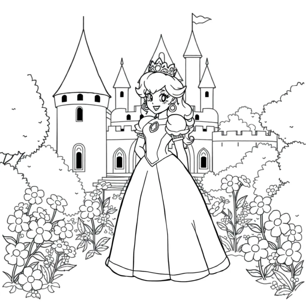 Princess Peach coloring page