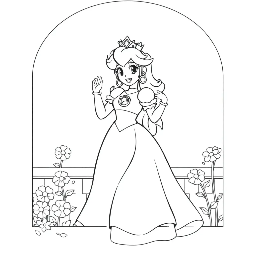 Princess Peach coloring page