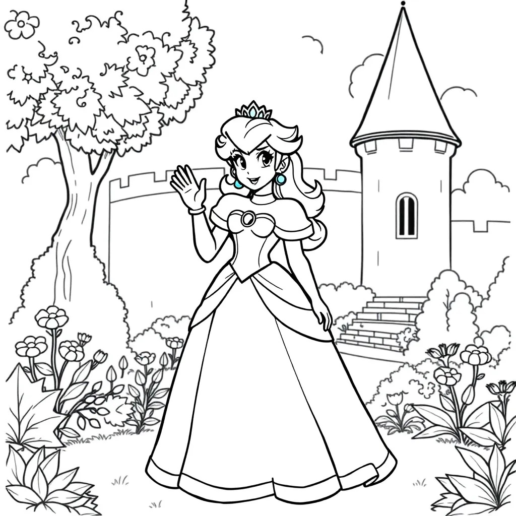Princess Peach coloring page