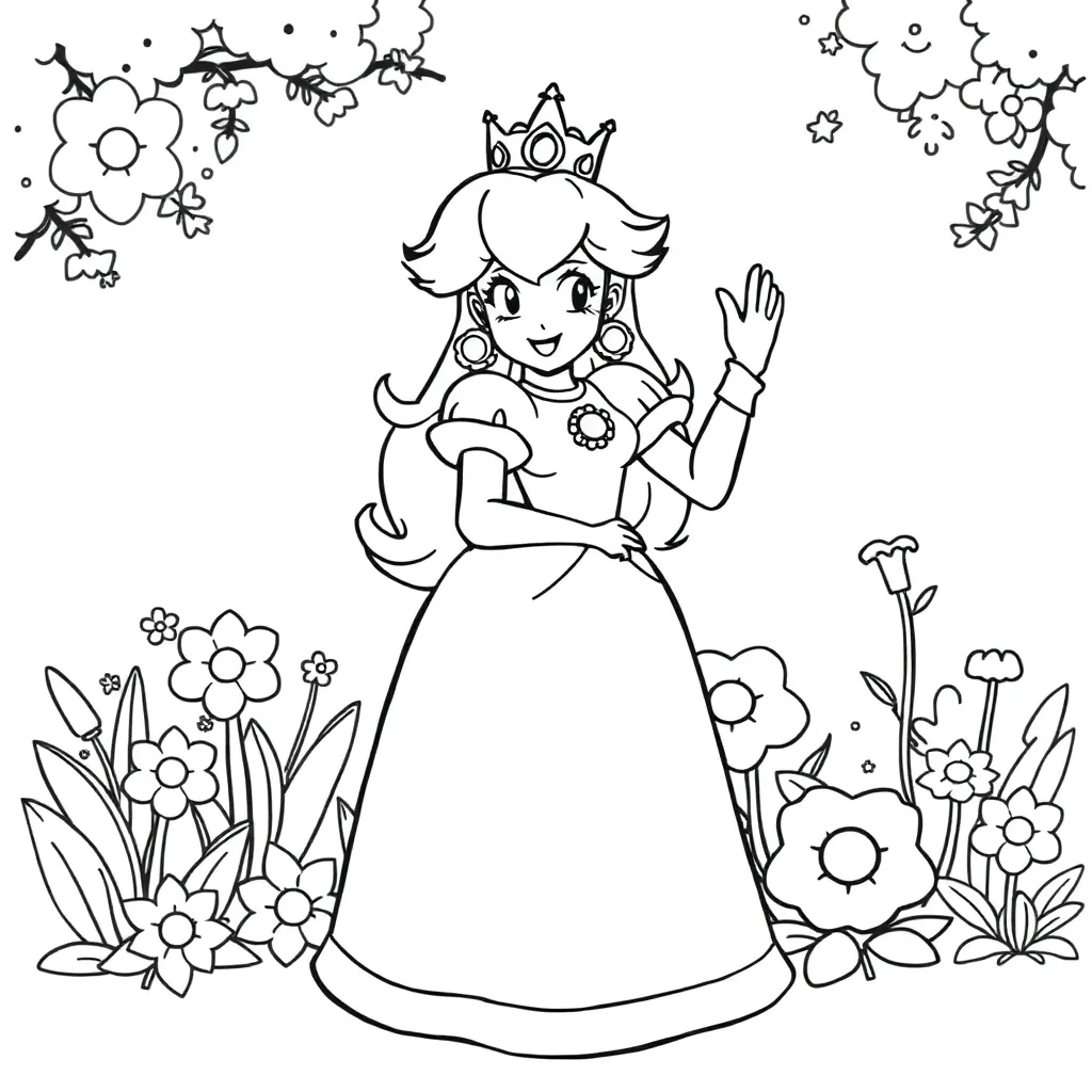 Princess Peach coloring page