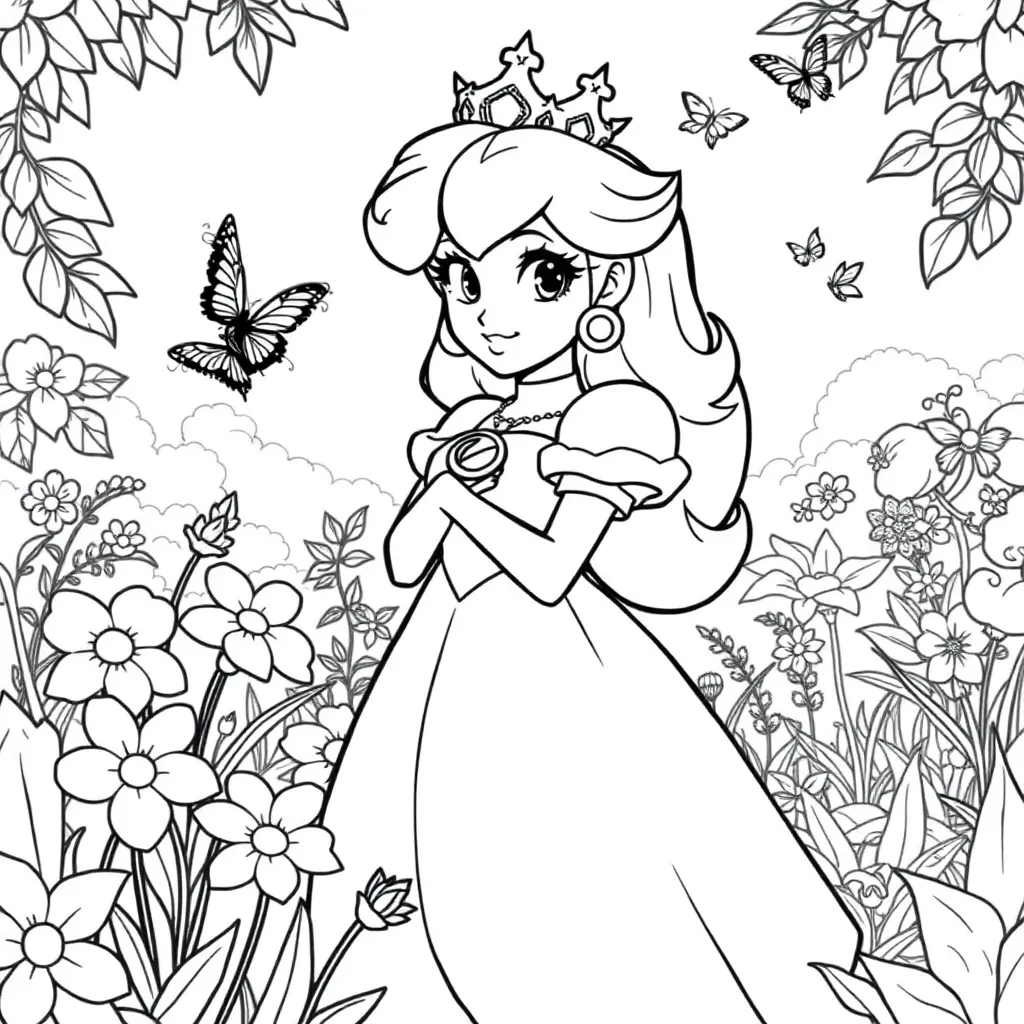 Princess Peach coloring page