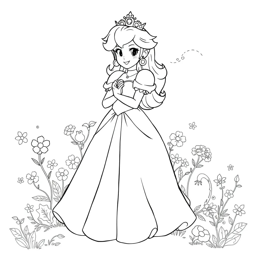 Princess Peach coloring page