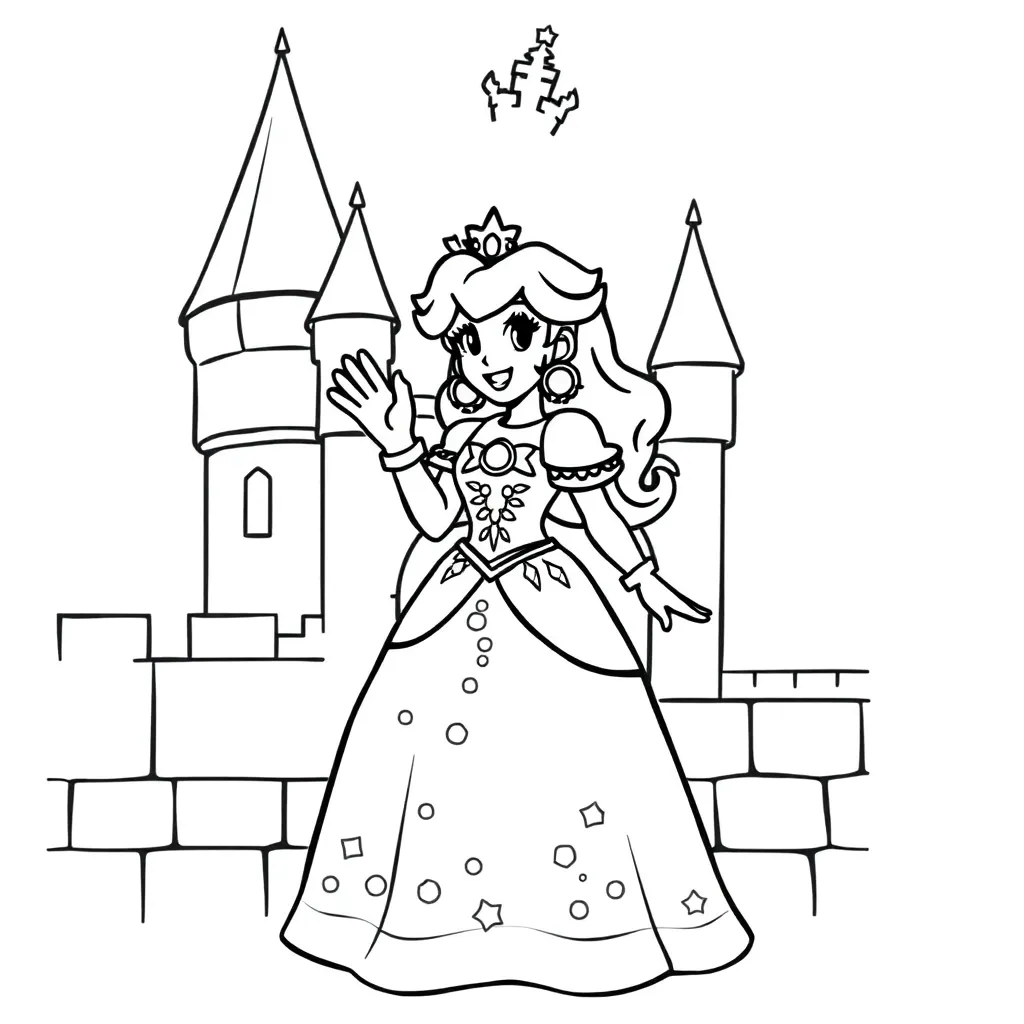 Princess Peach coloring page
