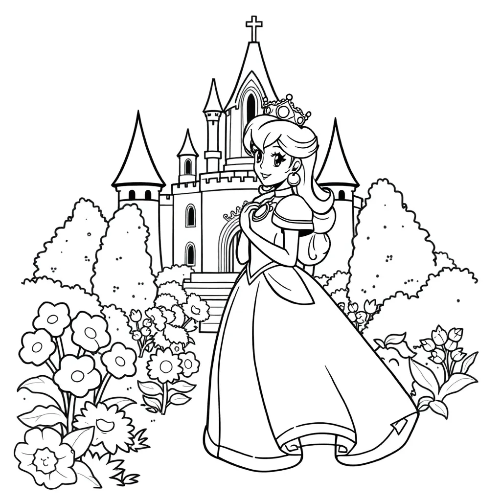 Princess Peach coloring page