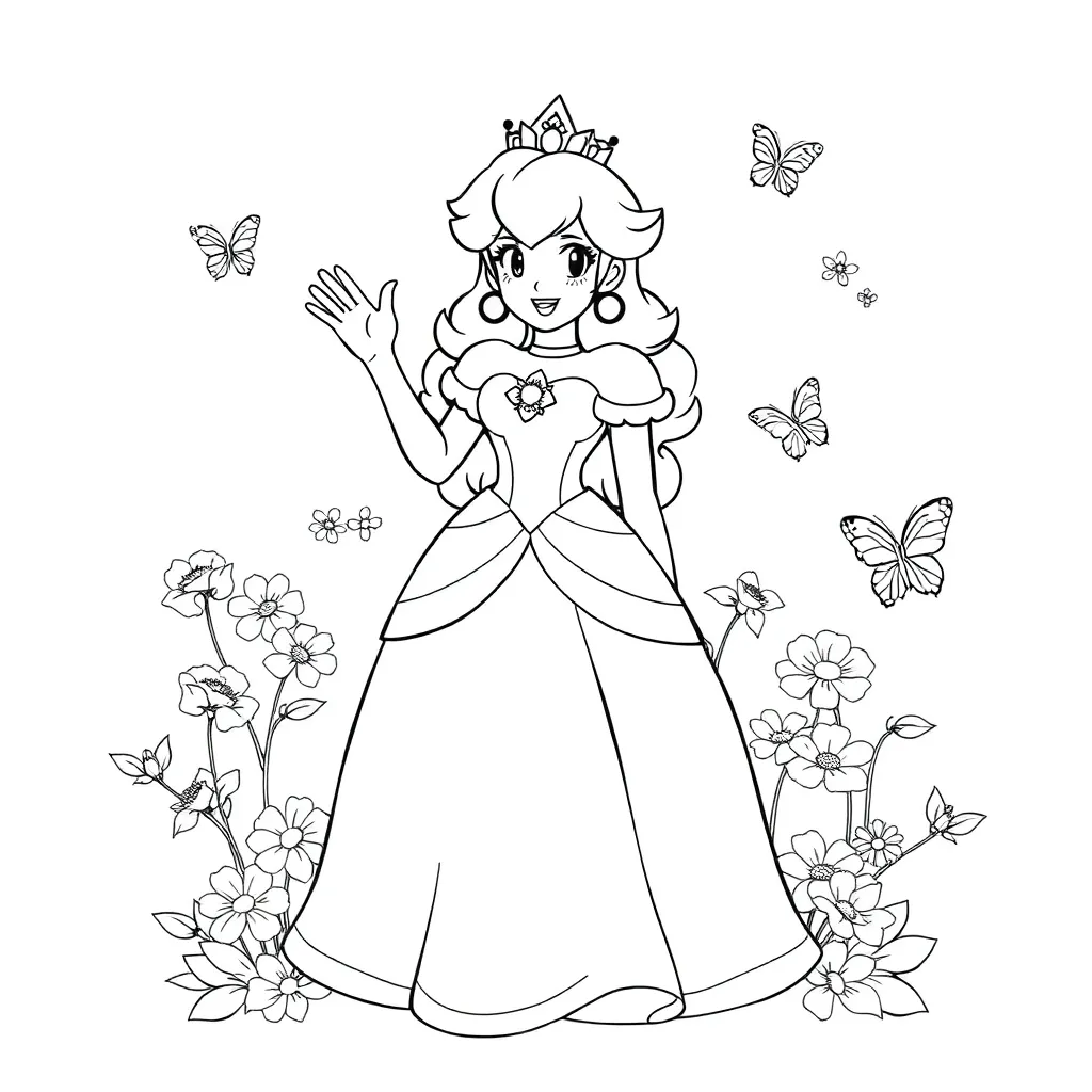 Princess Peach coloring page