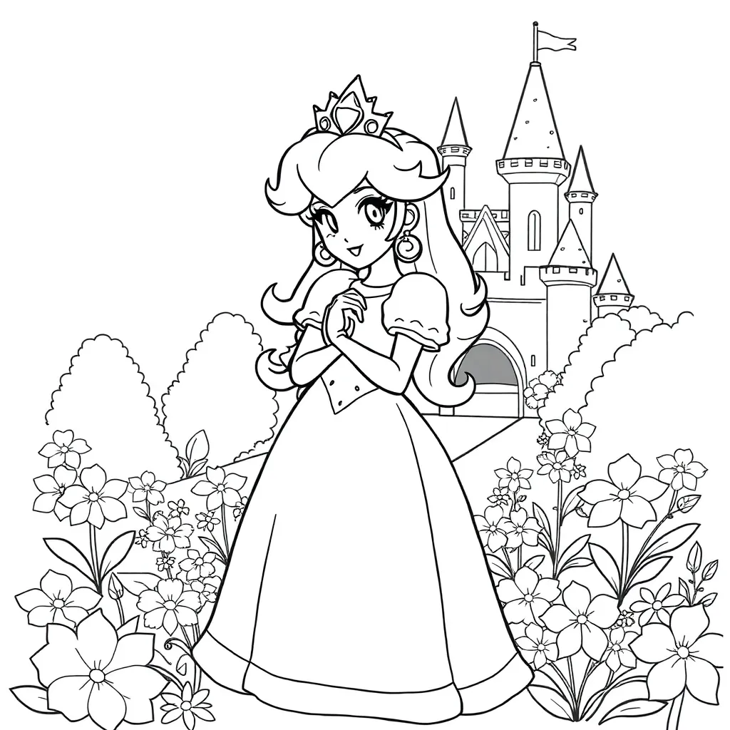 Princess Peach coloring page