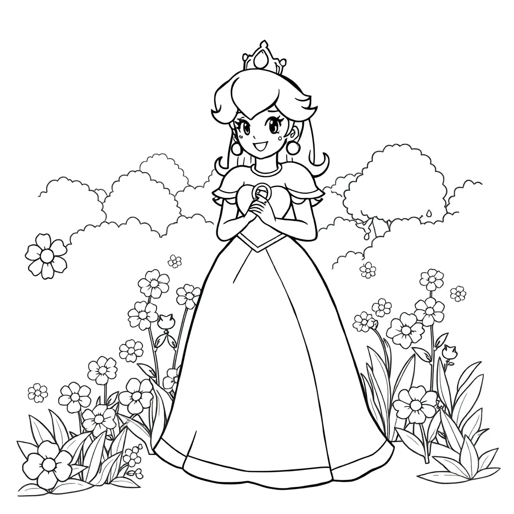 Princess Peach coloring page
