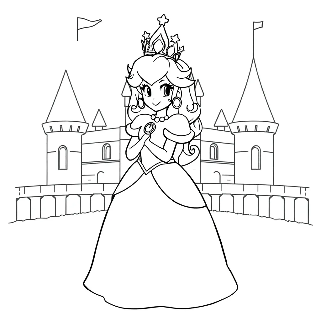 Princess Peach coloring page