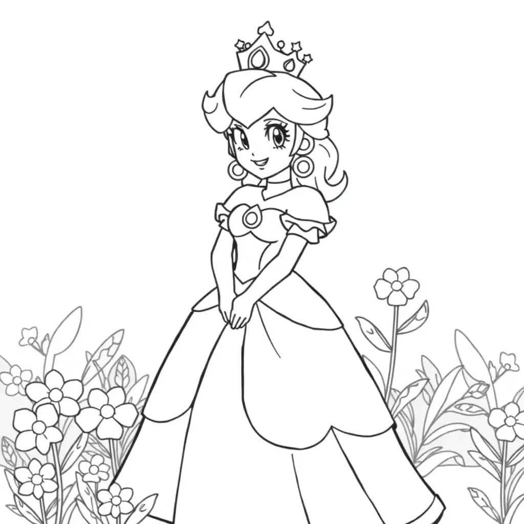 Princess Peach coloring page