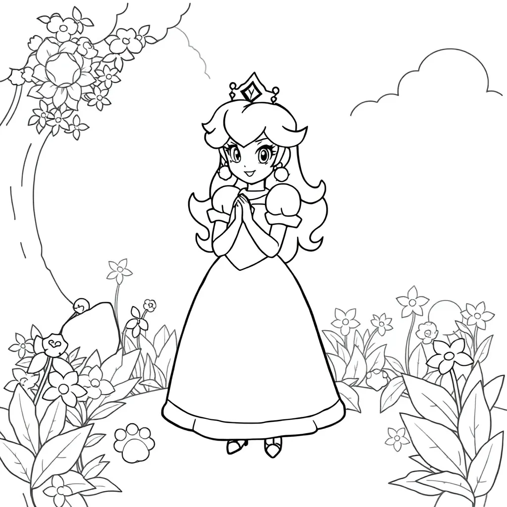 Princess Peach coloring page