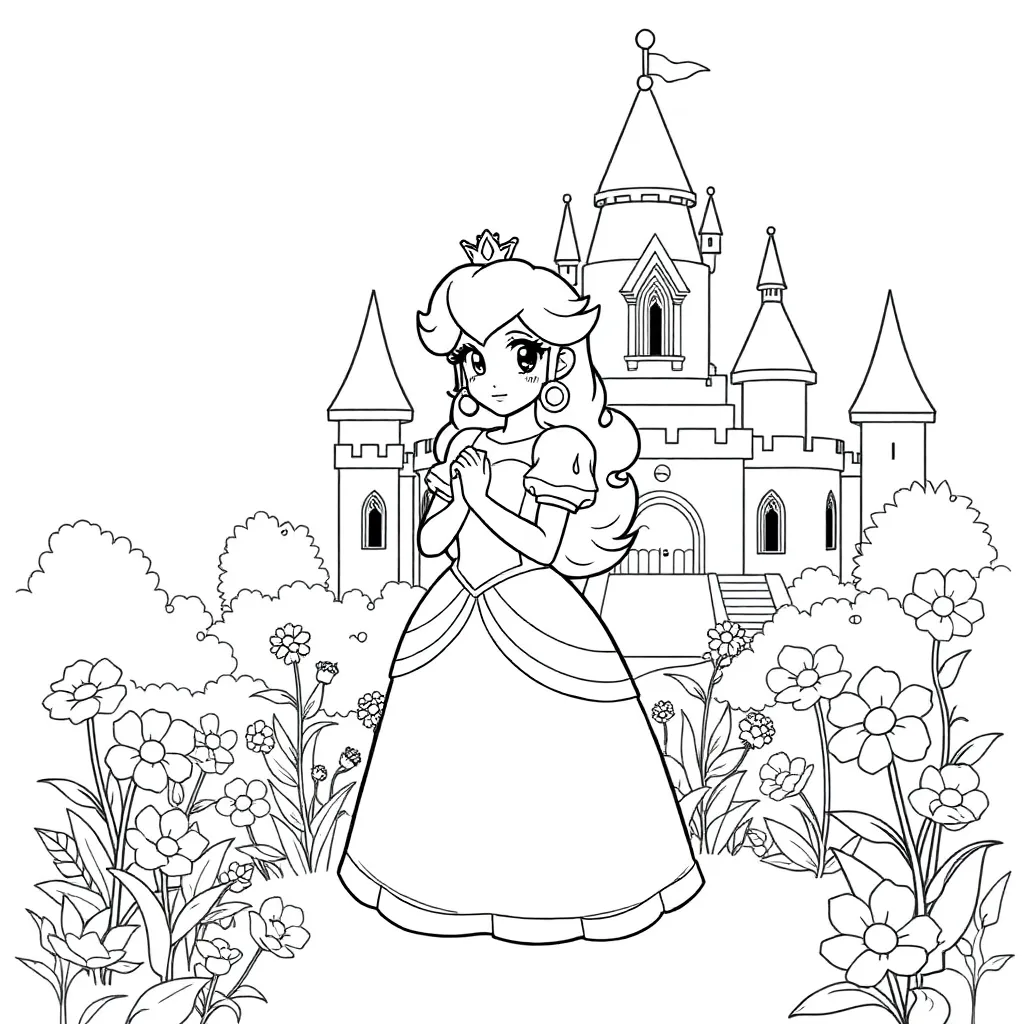 Princess Peach coloring page