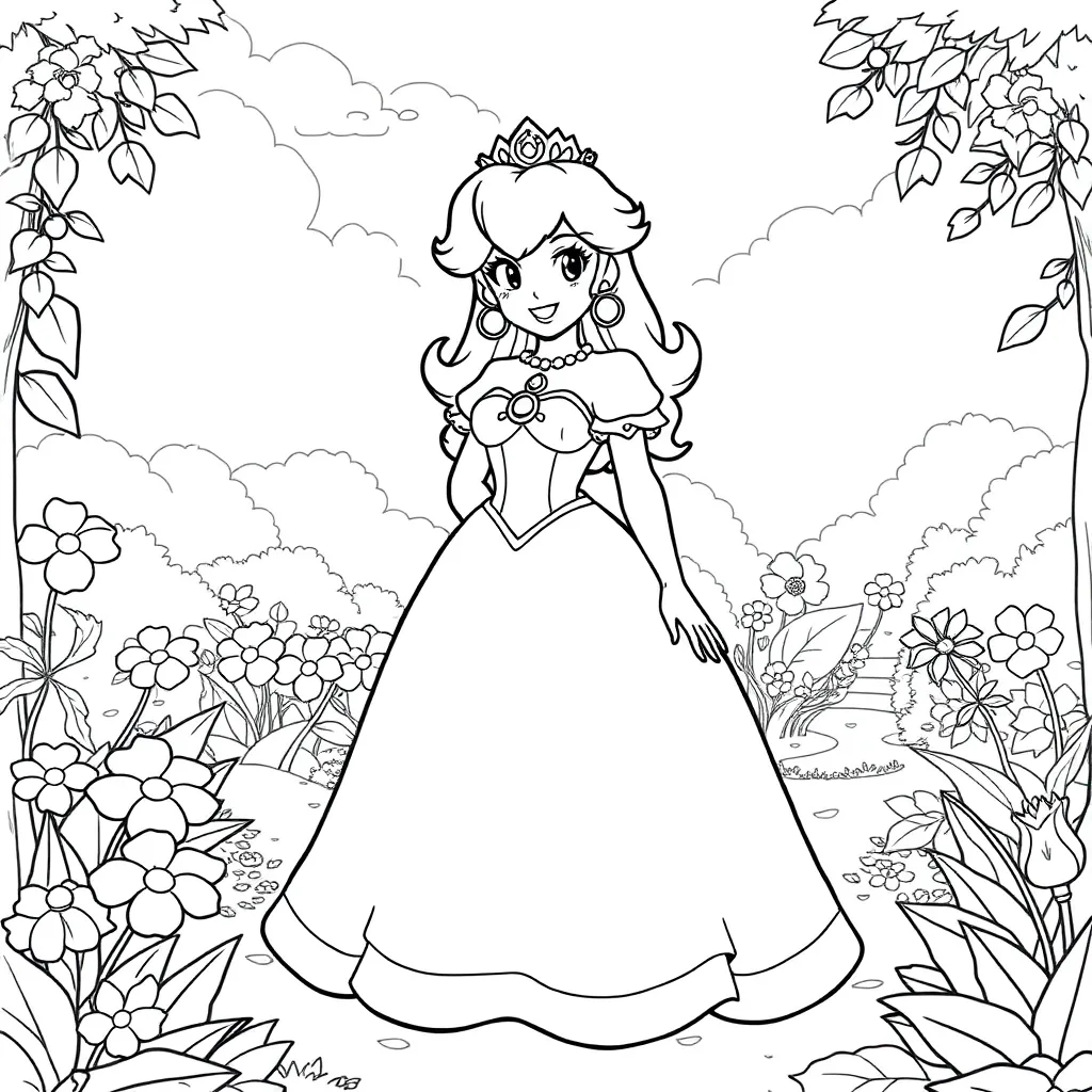Princess Peach coloring page