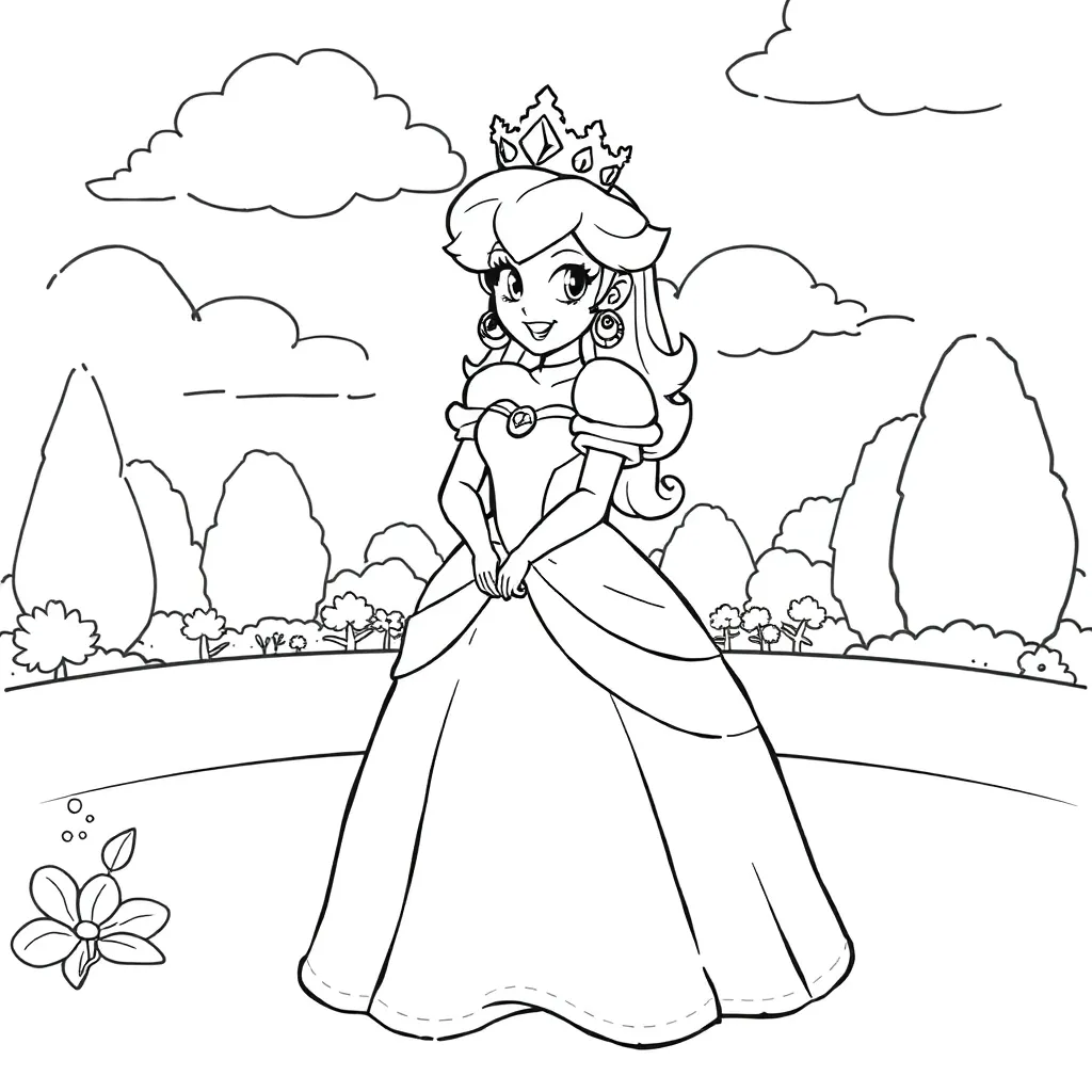 Princess Peach coloring page
