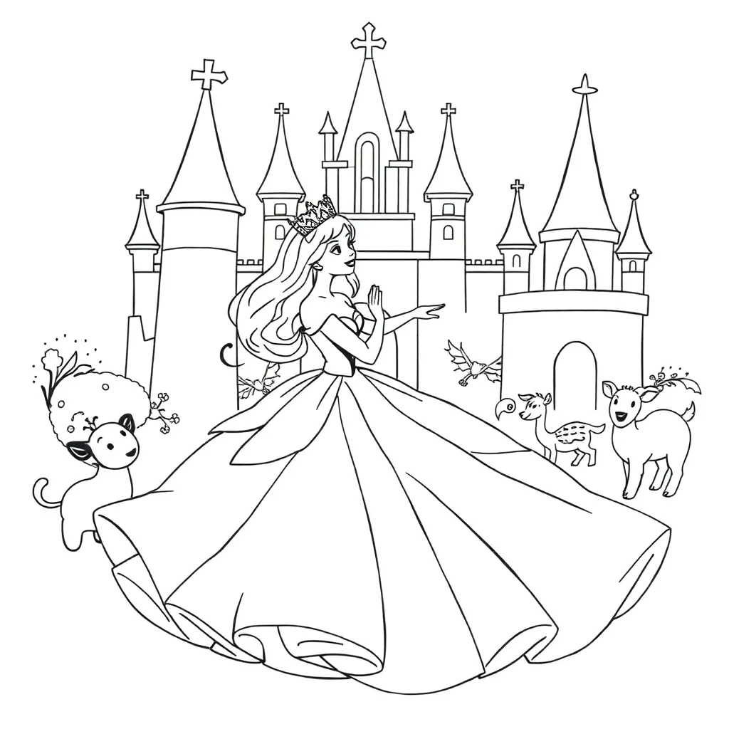 Princesses coloring page