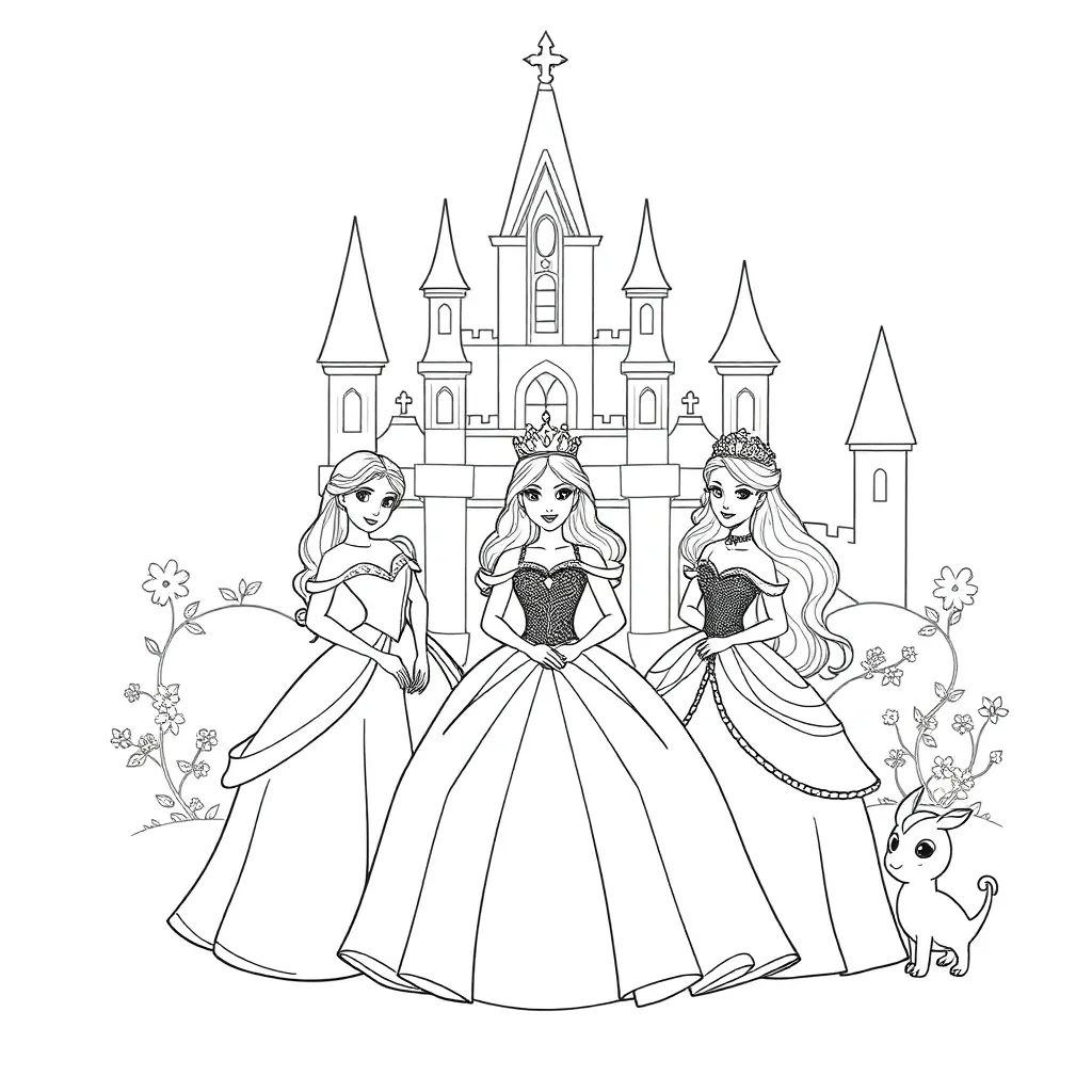 Princesses coloring page