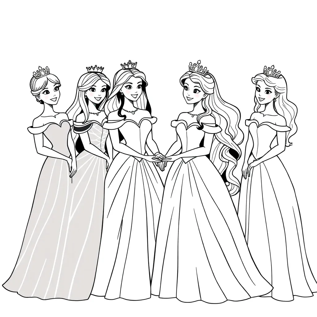 Princesses coloring page
