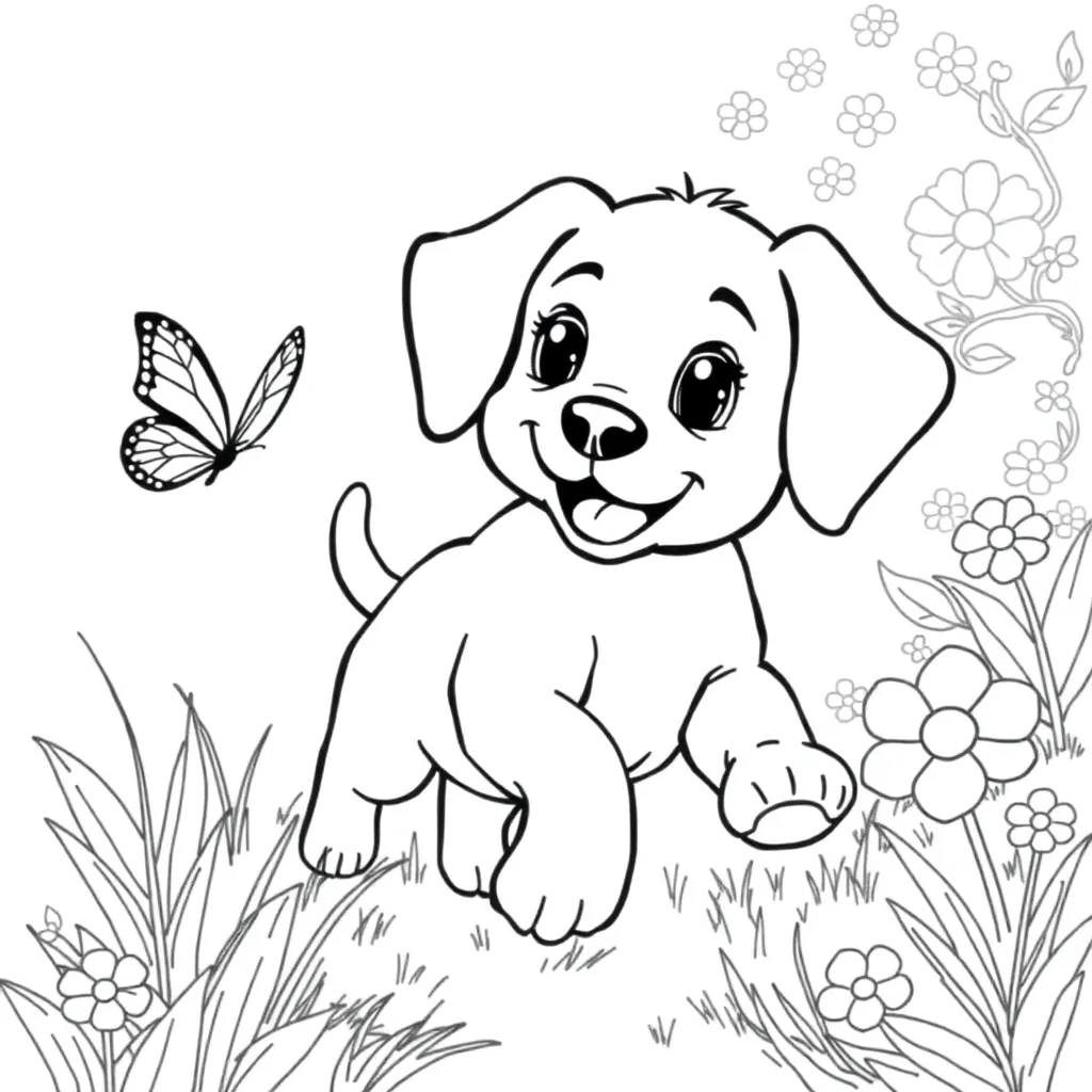 Puppy coloring page