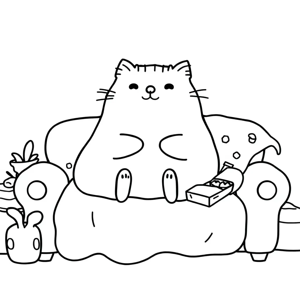 Pusheen coloring page