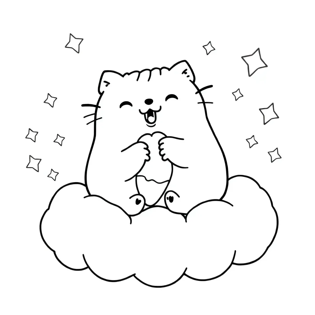 Pusheen coloring page