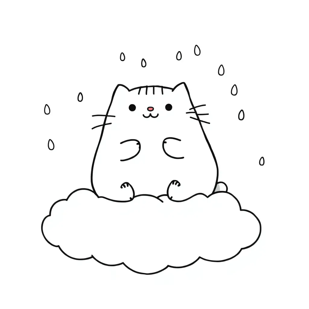 Pusheen coloring page