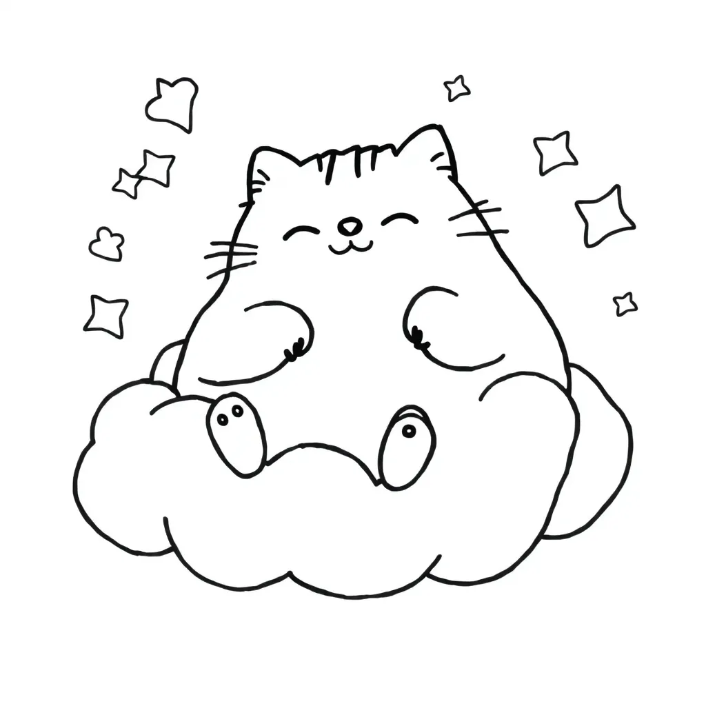 Pusheen coloring page