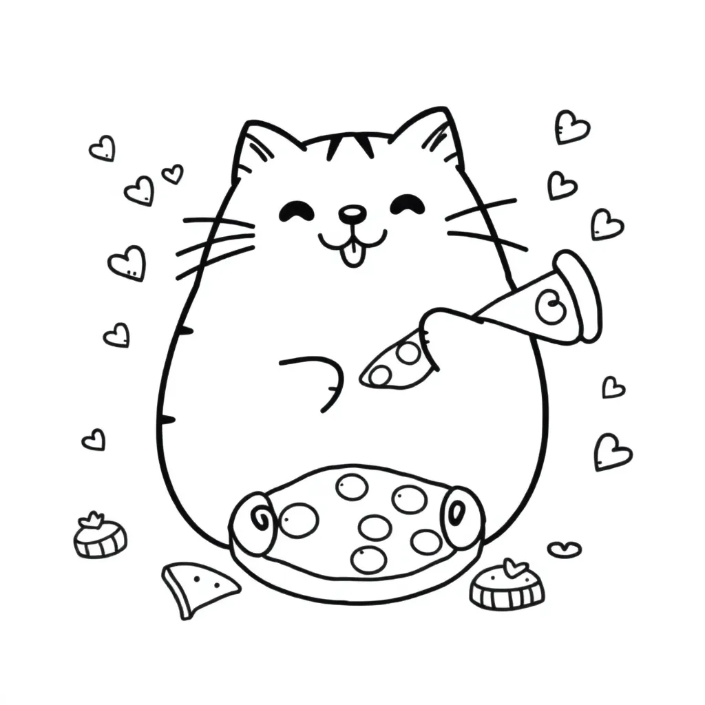 Pusheen coloring page