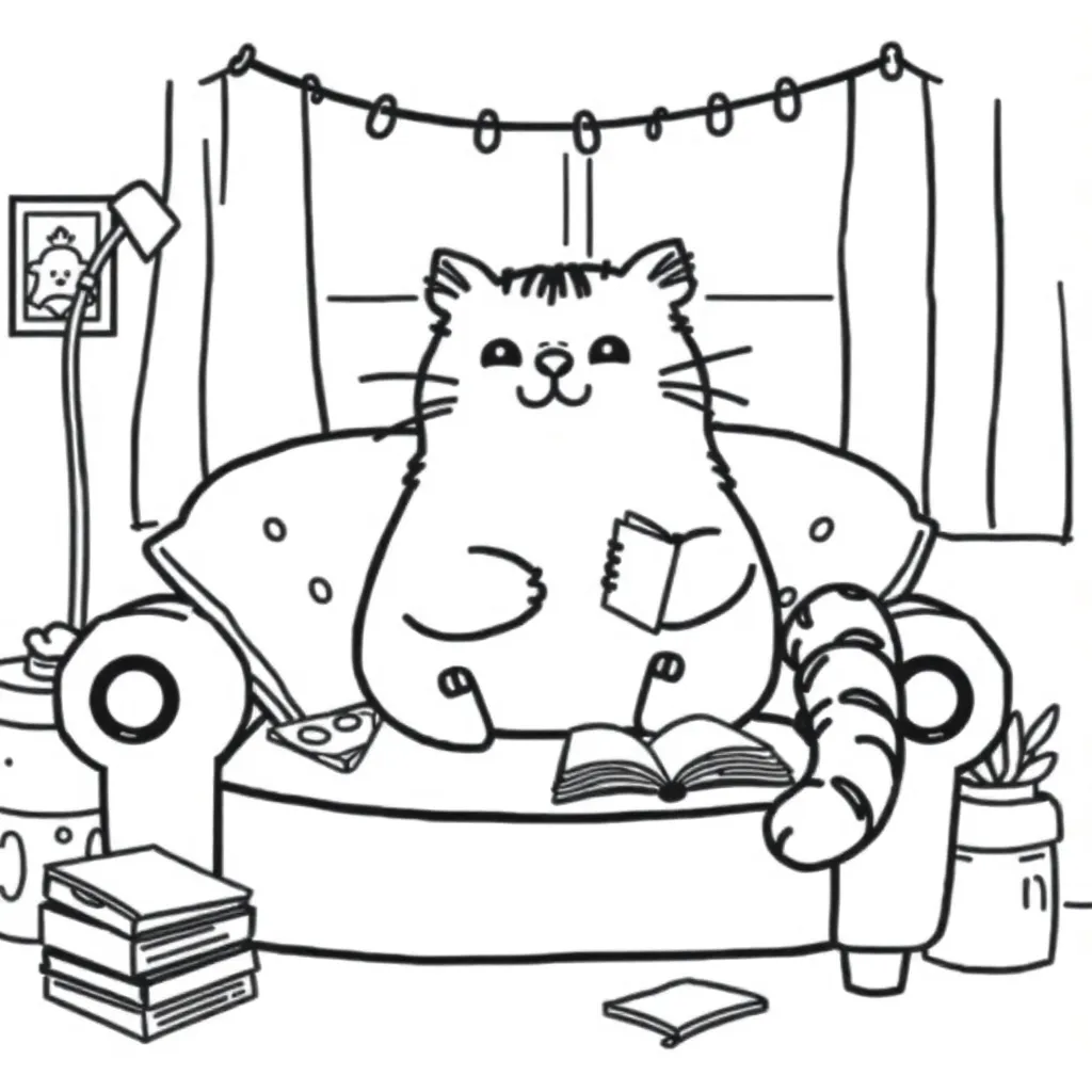 Pusheen coloring page