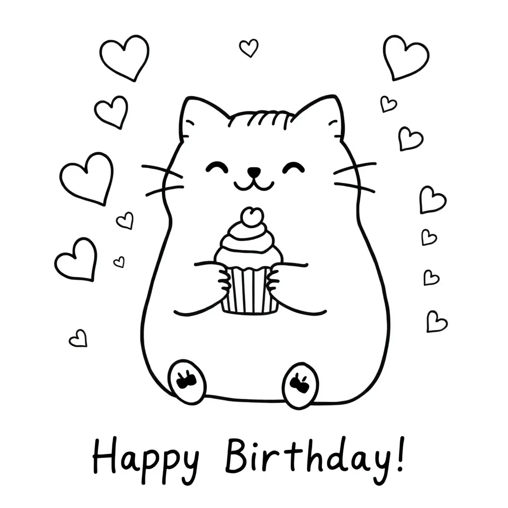 Pusheen coloring page