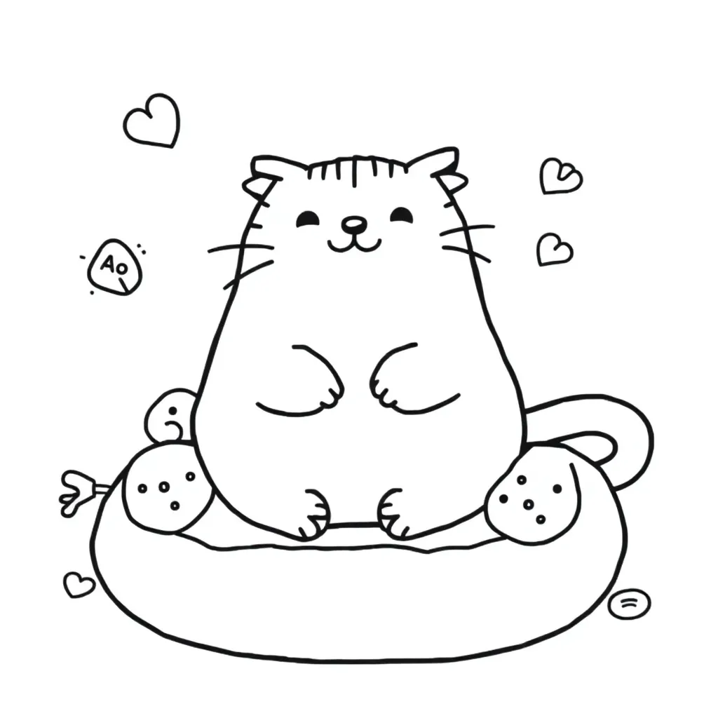 Pusheen coloring page