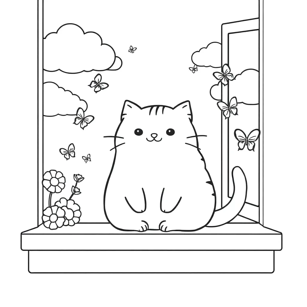 Pusheen coloring page