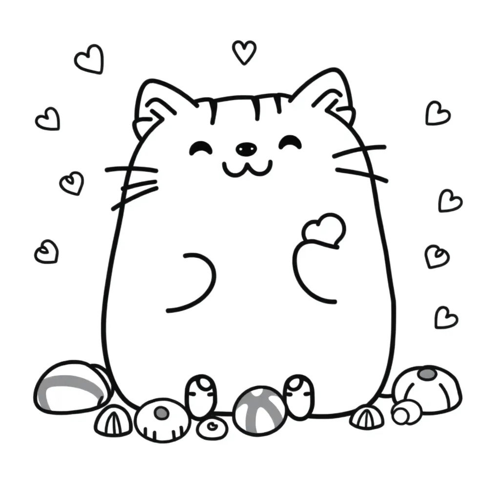 Pusheen coloring page