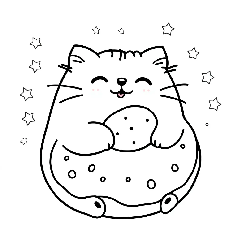 Pusheen coloring page