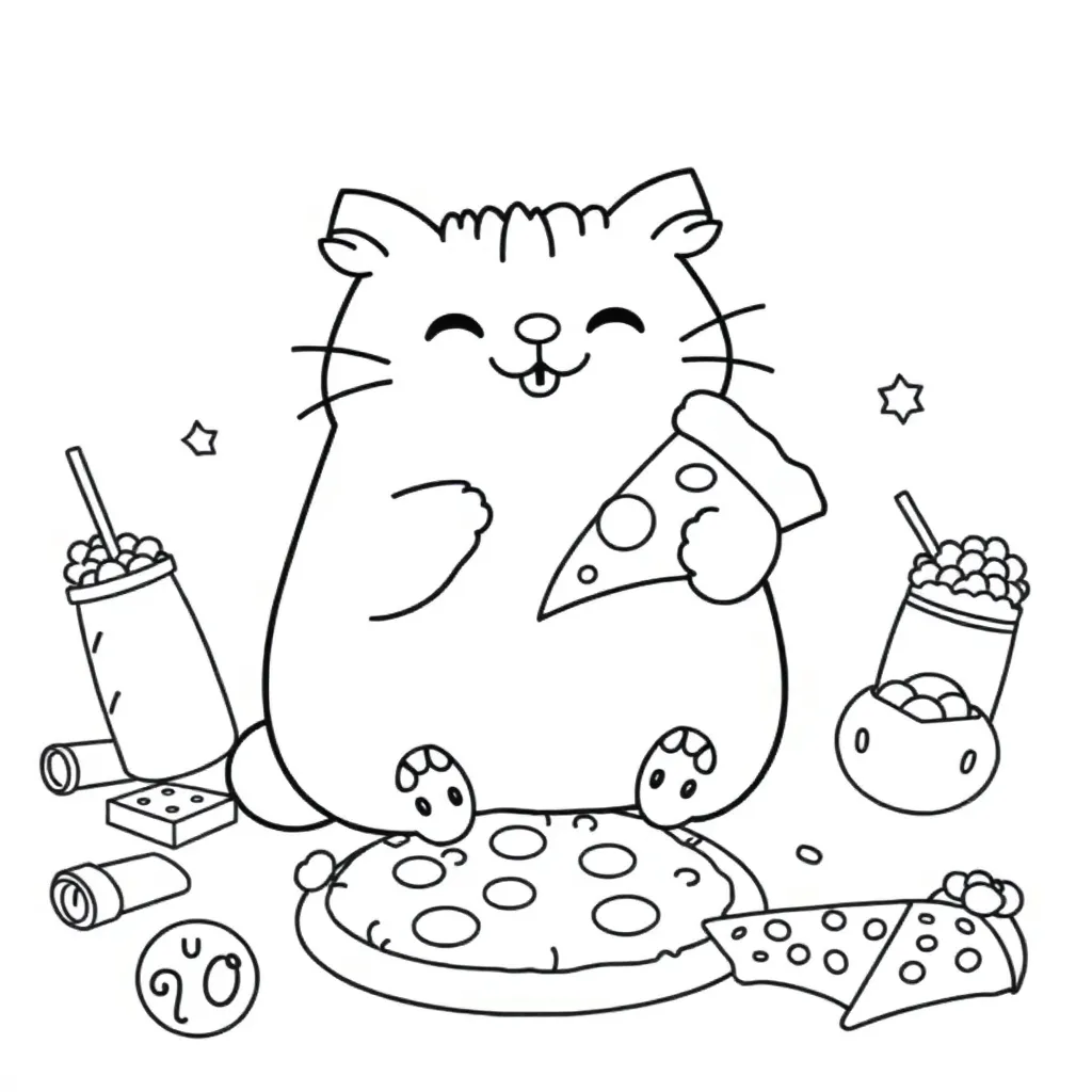 Pusheen coloring page