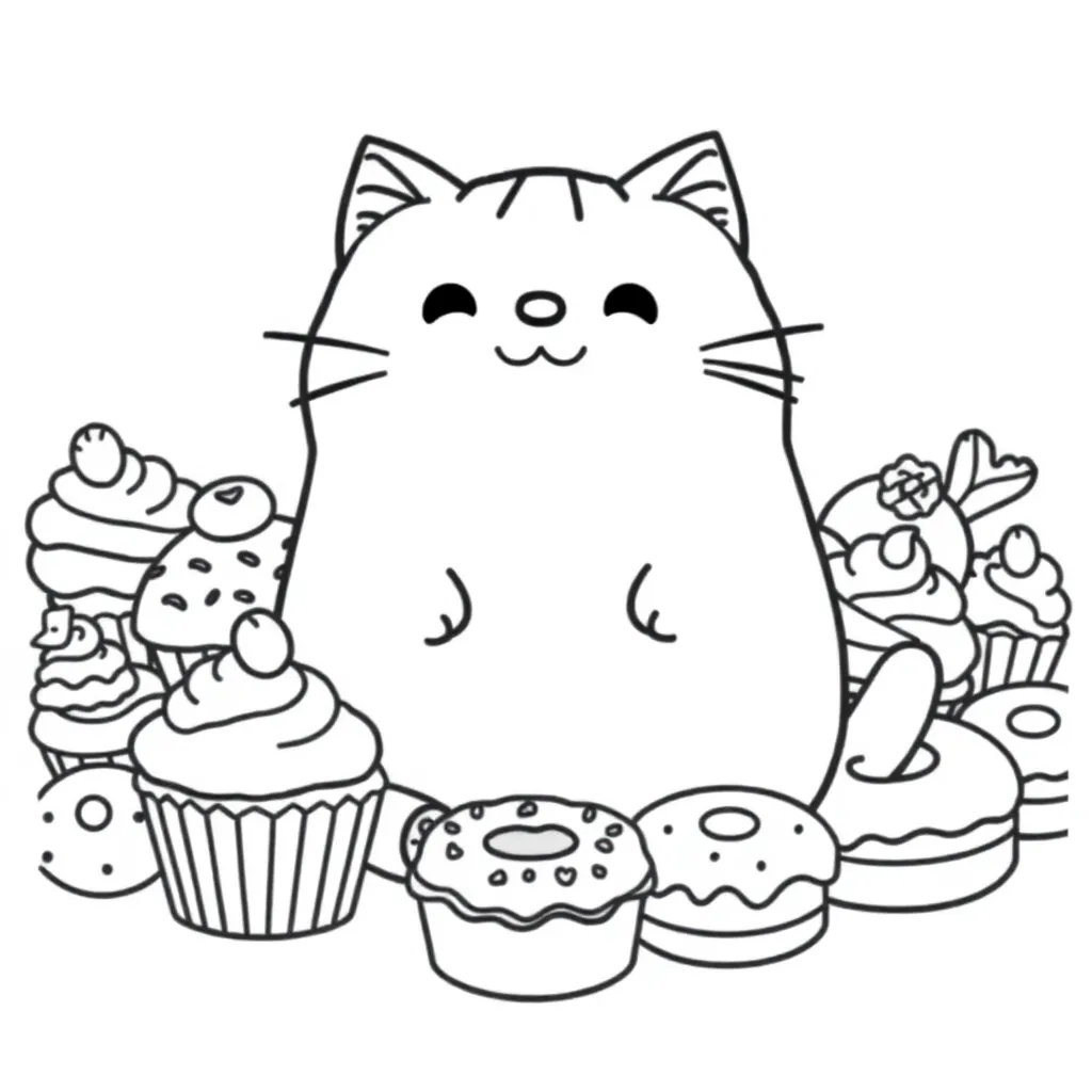 Pusheen coloring page