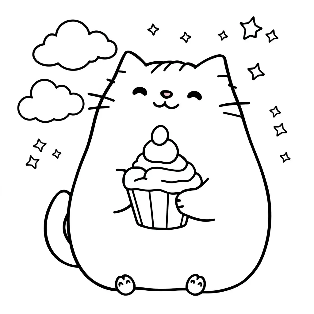 Pusheen coloring page