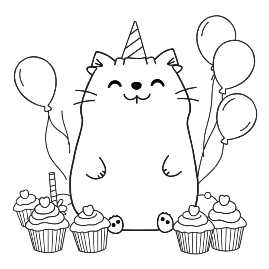 Pusheen coloring page