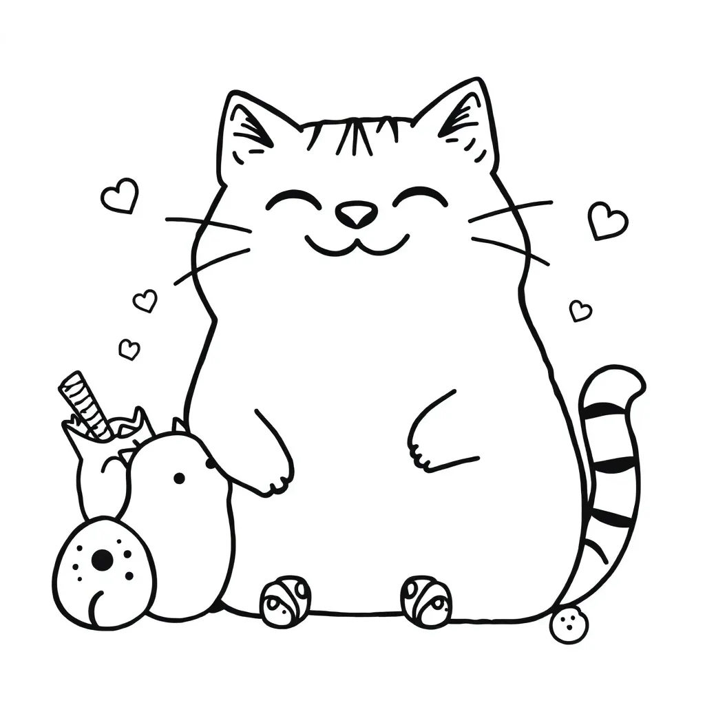 Pusheen coloring page