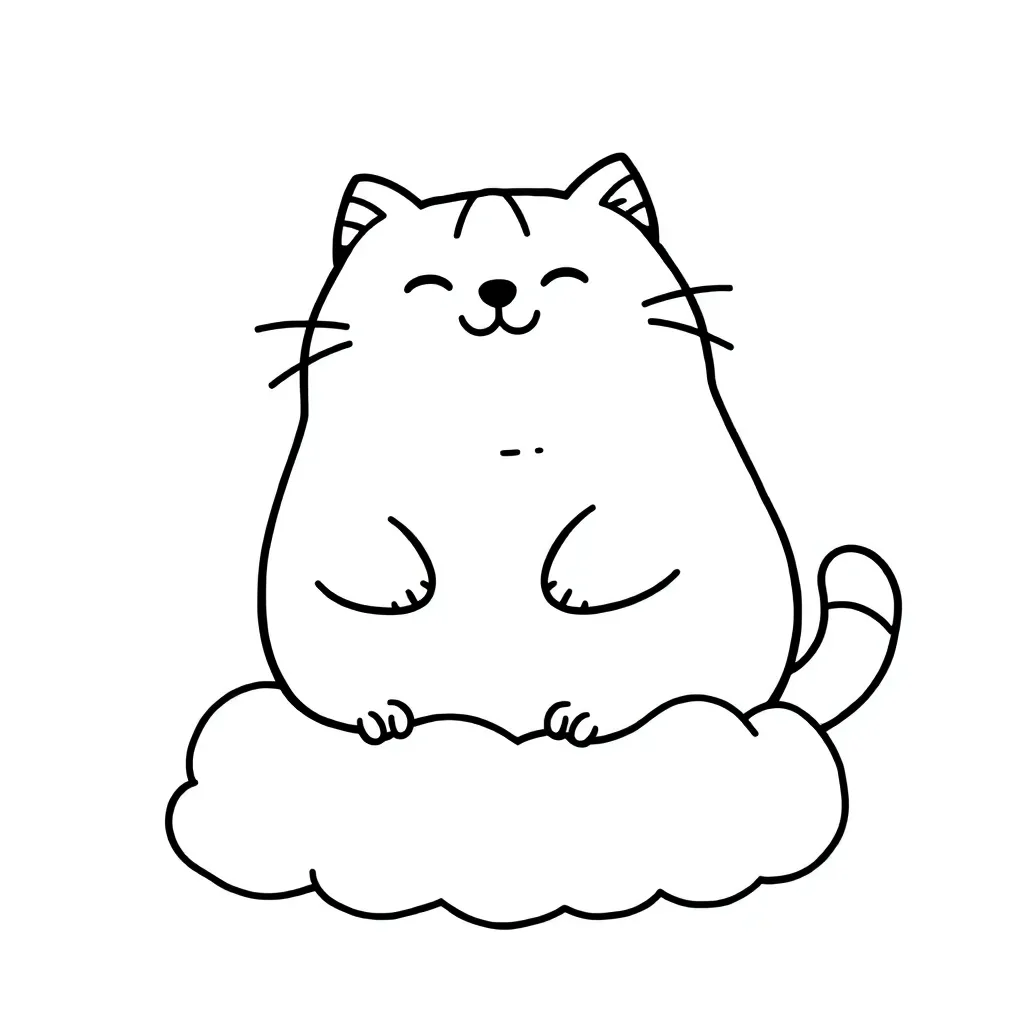 Pusheen coloring page