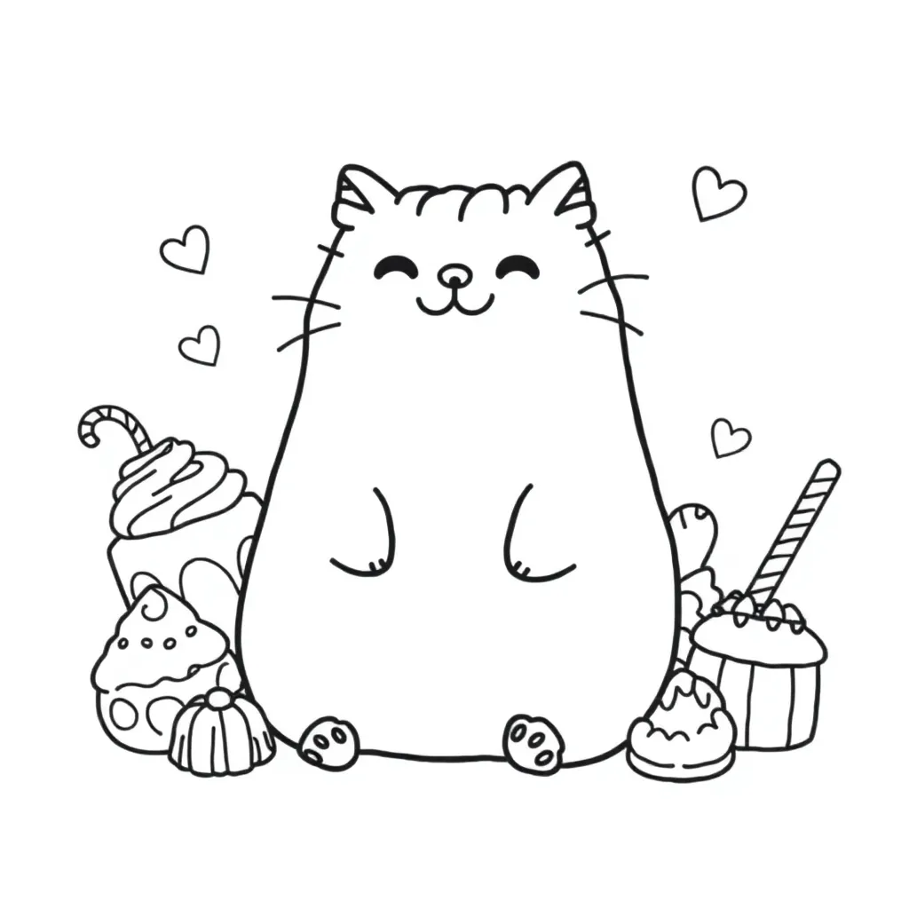 Pusheen coloring page