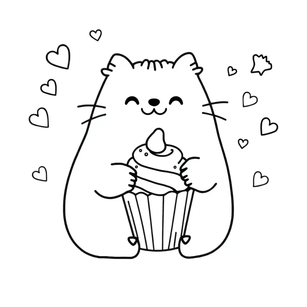 Pusheen coloring page