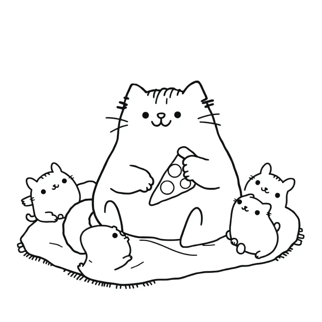 Pusheen coloring page