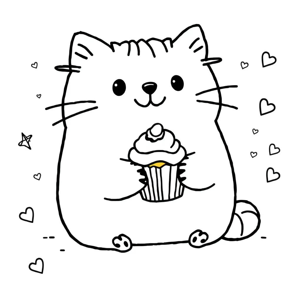 Pusheen coloring page