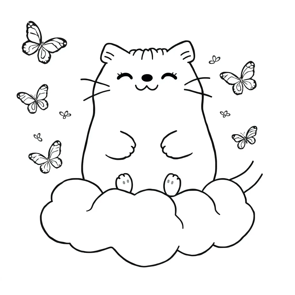 Pusheen coloring page