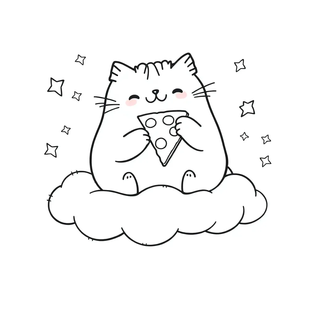 Pusheen coloring page