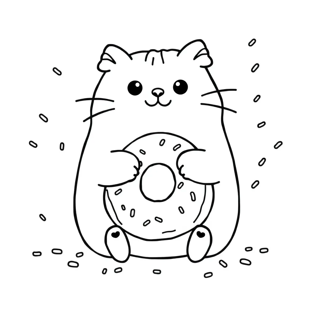 Pusheen coloring page