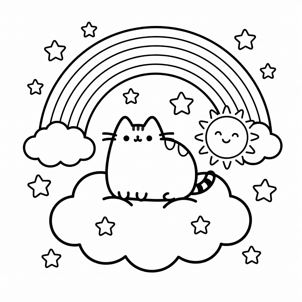 Pusheen coloring page