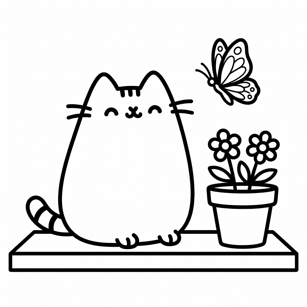 Pusheen coloring page